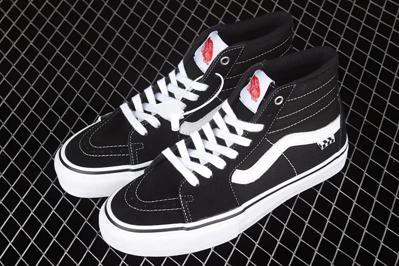 All categories Vans Vans series Vans Mid Vans China Vans Sk8-Hi Vans black side checkerboard professional skateboard shoes VN0A5FCCY28